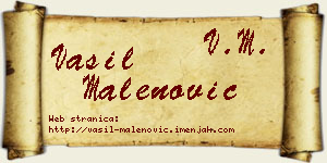 Vasil Malenović vizit kartica